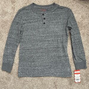 Cat & Jack Heather Gray Long Sleeve Henley Tee